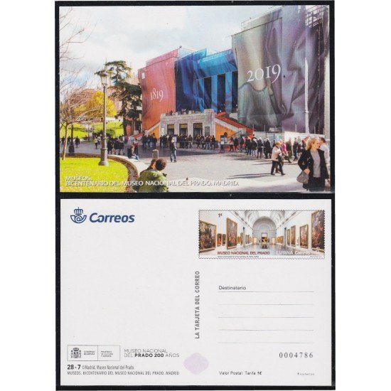España Tarjetas del Correo y de Iniciativa Privada 137 2019 Bicentenario del Museo del Prado España Tarjetas del Correo y de Iniciativa Privada 137 2019 Bicentenario del Museo del Prado