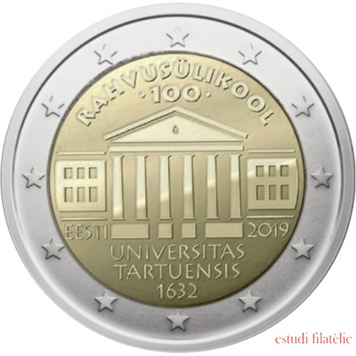 Estonia 2019 2 € euros conmemorativos Universidad de Tartu