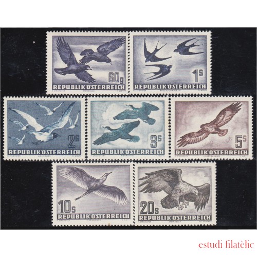 Austria Osterreich A- 54/60 1950/53 Fauna Grabados Aves Pájaros Birds  MH