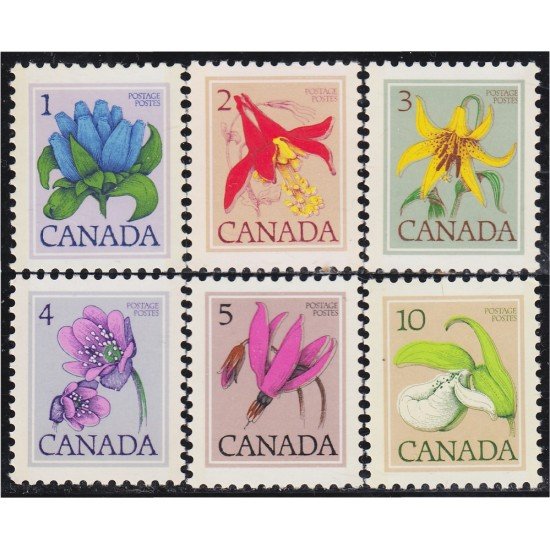 Canadá 625/30 1977 Flores silvestres de Canadá Flowers MNH Canadá 625/30 1977 Flores silvestres de Canadá Flowers MNH