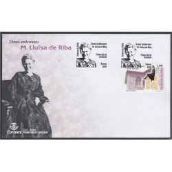 Andorra Española 481 2019 María Luisa de Riba SPD Sobre Primer día Andorra Española 481 2019 María Luisa de Riba SPD Sobre Primer día