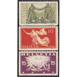 Suiza Switzerland 170/72 1919 Conmemoración de La Paz MNH Suiza Switzerland 170/72 1919 Conmemoración de La Paz MNH