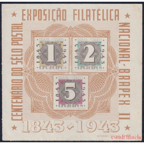 Brasil Brazil HB 7 1943 Timbres aéreos impresos en folletos cuadrados MH