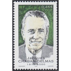 France Francia 3430 2001 Homenaje a Jacques Chaban Delmas MNH France Francia 3430 2001 Homenaje a Jacques Chaban Delmas MNH