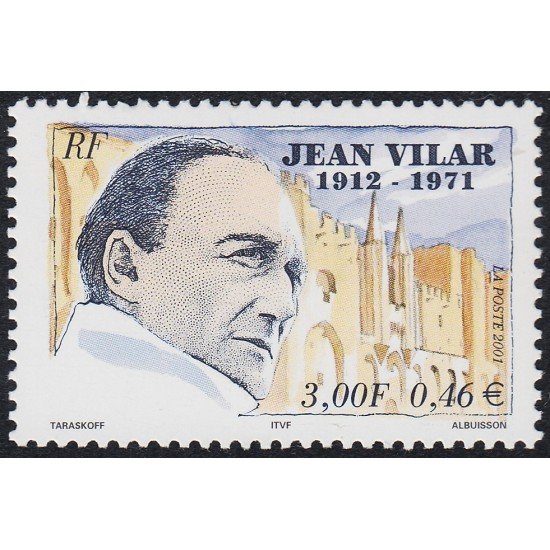 France Francia 3398 2001 30º Aniversario de la muerte de Jean Vilar MNH France Francia 3398 2001 30º Aniversario de la muerte de Jean Vilar MNH