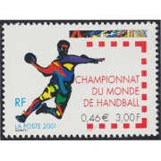 France Francia 3367 2001 Campeonato del mundo de Handball MNH