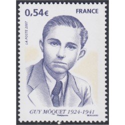 France Francia 4107 2007 Guy Môquet Miembro de la resistencia MNH France Francia 4107 2007 Guy Môquet Miembro de la resistencia MNH