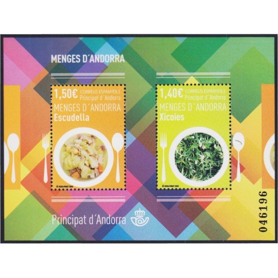 Andorra Española 483 2019 Comidas típicas de Andorra MNH Andorra Española 483 2019 Comidas típicas de Andorra MNH