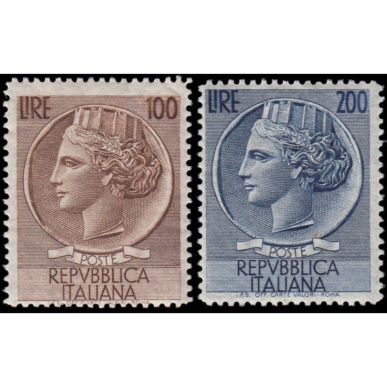 Italia Italy 684/85 1954 Moneda Siracusana MNH Italia Italy 684/85 1954 Moneda Siracusana MNH