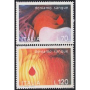 Italia Italy 1321/22 1977 Donación de sangre MNH