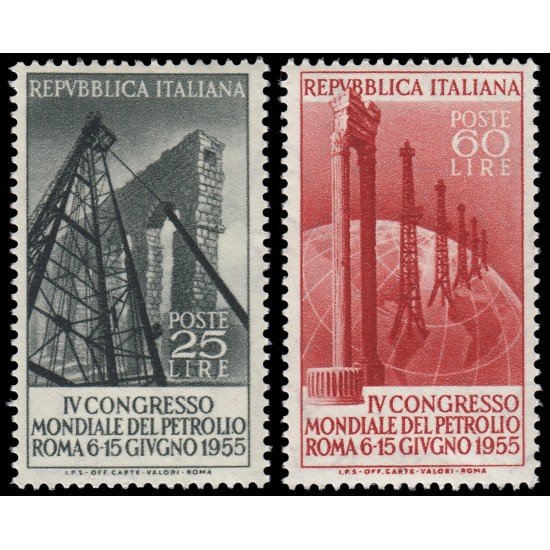 Italia Italy 692/93 1955 4to Congreso Mundial del Petróleo MNH Italia Italy 692/93 1955 4to Congreso Mundial del Petróleo MNH