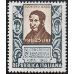 Italia Italy 663 1953 Retrato de Agostino Bassi MNH Italia Italy 663 1953 Retrato de Agostino Bassi MNH