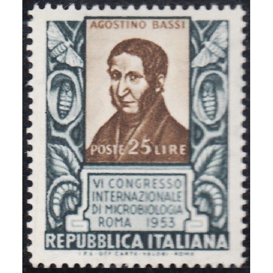 Italia Italy 663 1953 Retrato de Agostino Bassi MNH Italia Italy 663 1953 Retrato de Agostino Bassi MNH