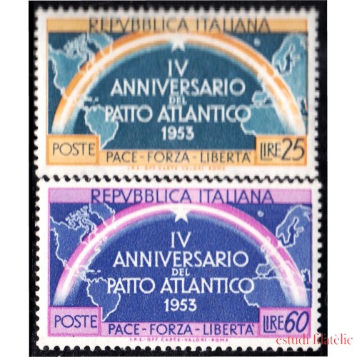 Italia Italy 660/61 4to aniversario de la firma del Pacto AtlánticoMNH