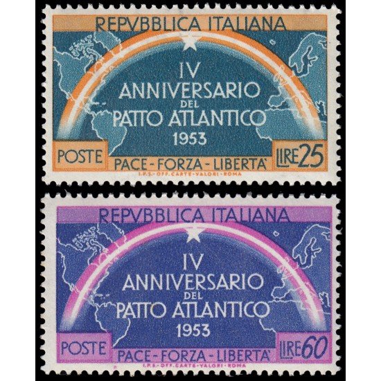 Italia Italy 660/61 4 aniv. de la firma del Pacto Atlántico MNH Italia Italy 660/61 4 aniv. de la firma del Pacto Atlántico MNH