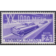 Italia Italy 645 1953 20ª Carrera de autos 1000 millas MNH