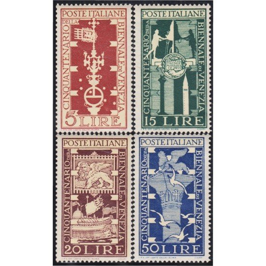 Italia Italy 532/35 1949 50 Años de la bienal de arte de Venecia MNH Italia Italy 532/35 1949 50 Años de la bienal de arte de Venecia MNH