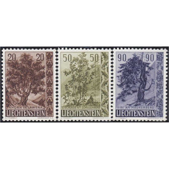 Liechtenstein 339/41 1959 Árboles MNH Liechtenstein 339/41 1959 Árboles MNH