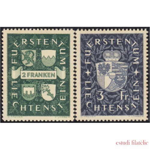 Liechtenstein 159/60 1939 Escudos Shield MNH