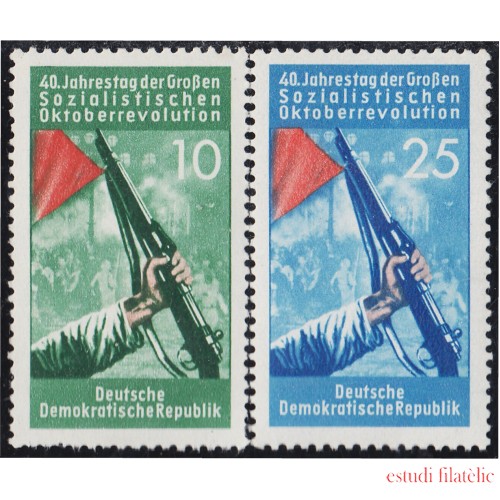 Alemania Oriental 329/30 1957 Revolución Socialista de Octubre MNH