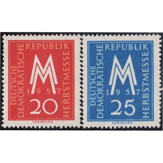 Alemania Oriental 312/13 1957 Feria de otoño de Leipzig  MNH
