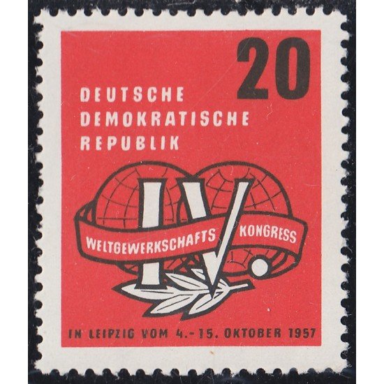 Alemania Oriental 311 1957 4º Congreso mundial de sindicatos obreros Leipzig MNH Alemania Oriental 311 1957 4º Congreso mundial de sindicatos obreros Leipzig MNH