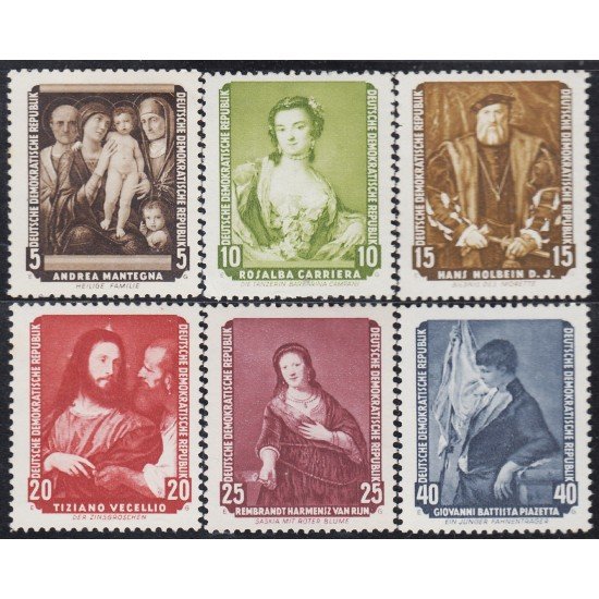 Alemania Oriental 302/07 1957 Obras del museo de Dresde MNH Alemania Oriental 302/07 1957 Obras del museo de Dresde MNH