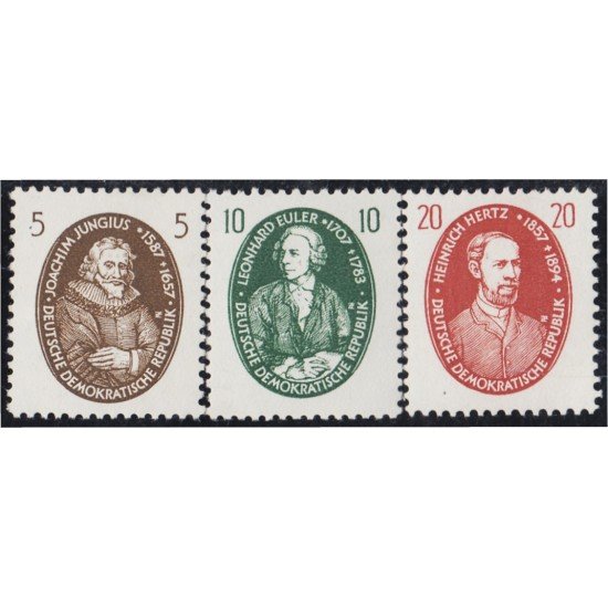 Alemania Oriental 299/01 1957 Célebres eruditos MNH Alemania Oriental 299/01 1957 Célebres eruditos MNH