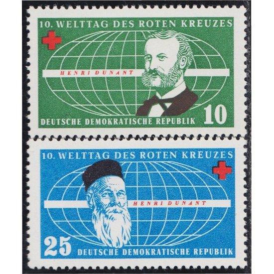 Alemania Oriental 297/98 1957 Henri Dunant Cruz Roja MNH Alemania Oriental 297/98 1957 Henri Dunant Cruz Roja MNH