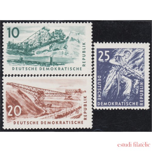 Alemania Oriental 294/96 1957 Industria minera MNH