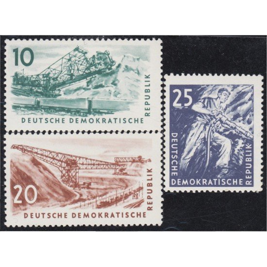 Alemania Oriental 294/96 1957 Industria minera MNH