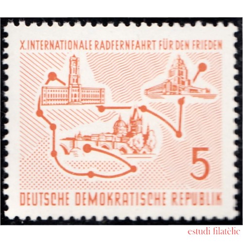Alemania Oriental 293 1957 10ª Carrera ciclística internacional por La Paz MNH