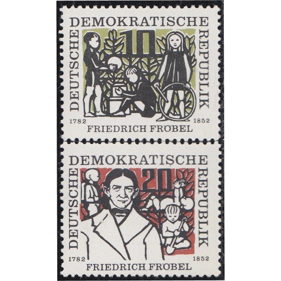 Alemania Oriental 289/90 1957 Pedagogo Friedrich Fröbel MNH Alemania Oriental 289/90 1957 Pedagogo Friedrich Fröbel MNH