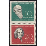 Alemania Oriental 349/50 1958 Charles Darwin y Charles Linné MNH