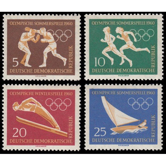 Alemania Oriental 462/65 1960 Juegos olímpicos Boxeo Regata  MNH