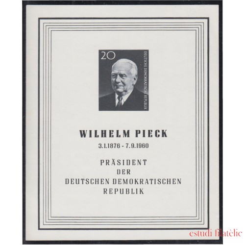 Alemania Oriental Germany HB 10 1960 Presidente Wilhelm Pieck MNH