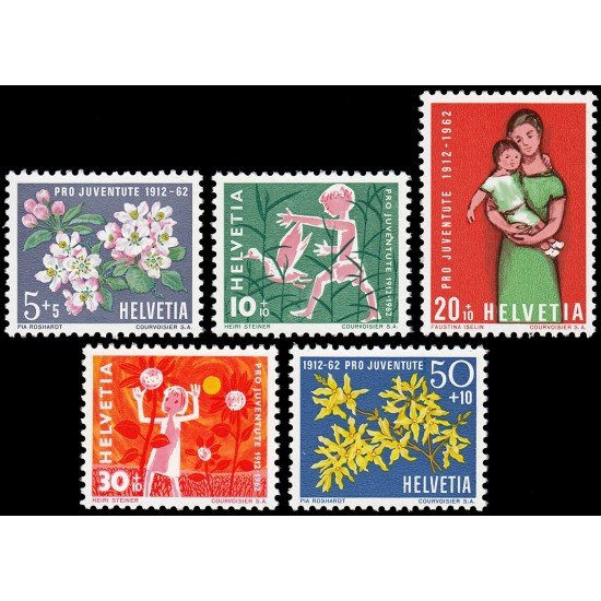 Suiza Switzerland 700/04 1962 50 Años de la Institución Pro Juventud MNH Suiza Switzerland 700/04 1962 50 Años de la Institución Pro Juventud MNH