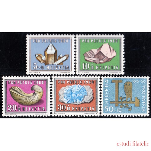 Suiza Switzerland 661/65 1960 Pro patria Piedras preciosas MNH