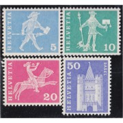 Suiza Switzerland 643/46 1960/63 Cartero Mensajero MNH