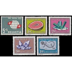 Suiza Switzerland 625/29 1959 Pro patria Bandera suiza Minerales MNH Suiza Switzerland 625/29 1959 Pro patria Bandera suiza Minerales MNH
