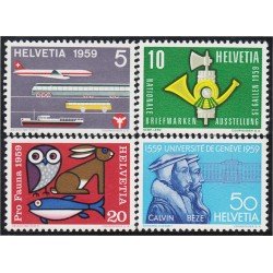 Suiza Switzerland 621/24 1959 Serie de propaganda Transporte Fauna Universidad de Génova MNH Suiza Switzerland 621/24 1959 Serie de propaganda Transporte Fauna Universidad de Génova MNH