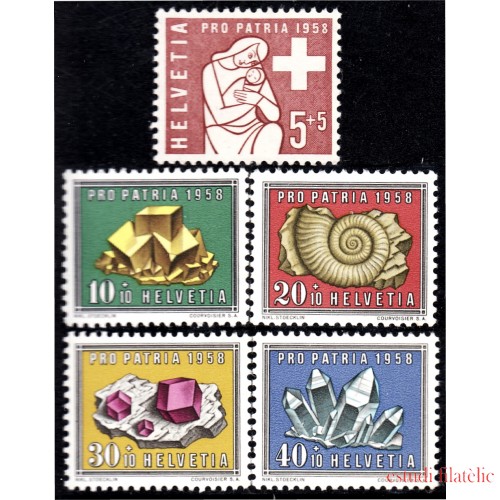 Suiza Switzerland 606/10 1958 Piedras preciosas MNH