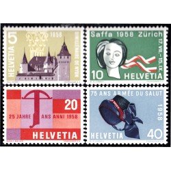 Suiza Switzerland 602/05 1958 Exposición de Zurich MNH Suiza Switzerland 602/05 1958 Exposición de Zurich MNH
