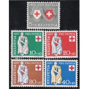 Suiza Switzerland 590/94 1957 Cruz Roja MNH