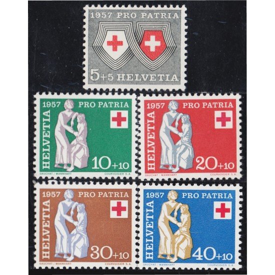 Suiza Switzerland 590/94 1957 Cruz Roja MNH Suiza Switzerland 590/94 1957 Cruz Roja MNH