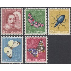 Suiza Switzerland 581/85 1956 Pro juventud Mariposas Butterflies MNH Suiza Switzerland 581/85 1956 Pro juventud Mariposas Butterflies MNH