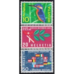 Suiza Switzerland 766/68 1966 Pájaro Bird Banderas MNH Suiza Switzerland 766/68 1966 Pájaro Bird Banderas MNH