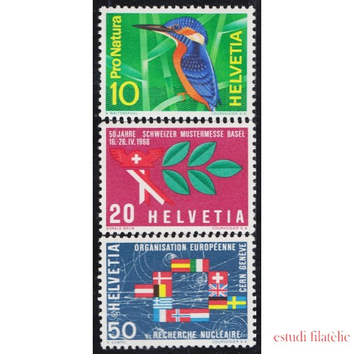 Suiza Switzerland 766/68 1966 Pájaro Bird Banderas MNH