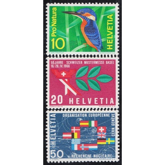 Suiza Switzerland 766/68 1966 Pájaro Bird Banderas MNH Suiza Switzerland 766/68 1966 Pájaro Bird Banderas MNH