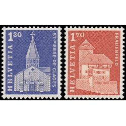 Suiza Switzerland 764/65 1966 Iglesia San Pierre y Castillo de Frauenfeld MNH Suiza Switzerland 764/65 1966 Iglesia San Pierre y Castillo de Frauenfeld MNH